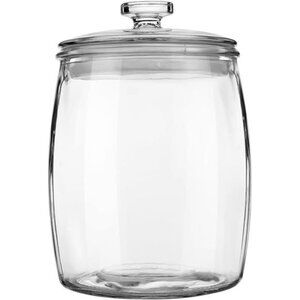 Wide Mouth Apothecary Jar with Lid, 0.5 Gallon Glass Jar for Kitchen